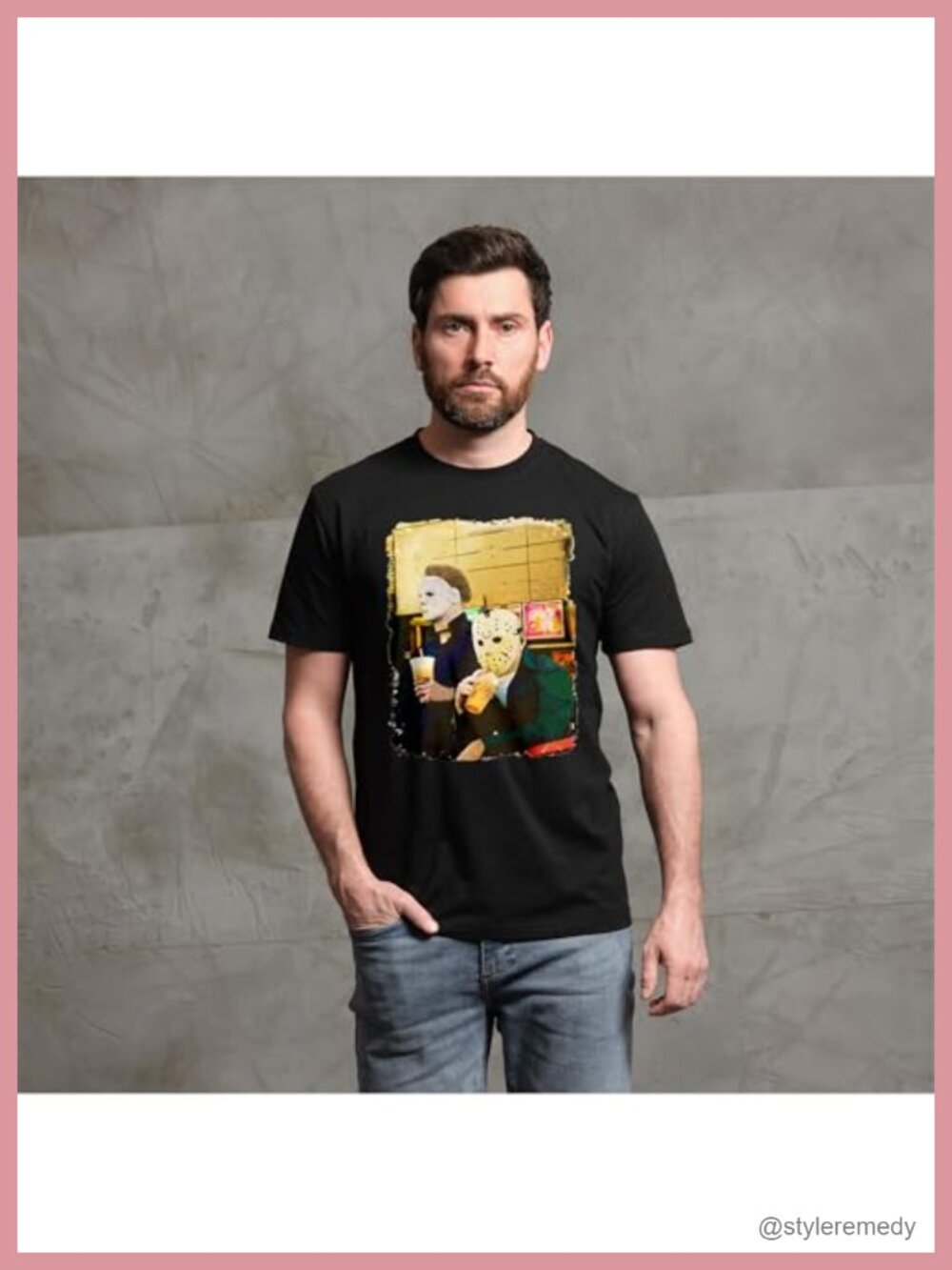 Halloween Michael Myers Graphic T-Shirt Funny Coffee Tee for Him - Picture 2 of 6